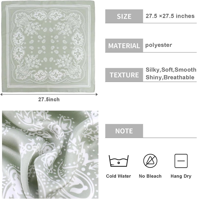 vimate Head Scarf for Women Hair 27'' Square Satin Silk Feeling Bnadana Neck Scarf Handbag Accessories Etc - Image 5